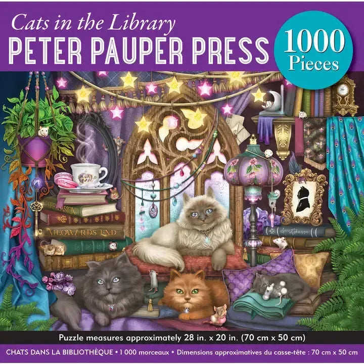 Cats in the Library 1000 Piece Jigsaw Puzzle Peter Pauper