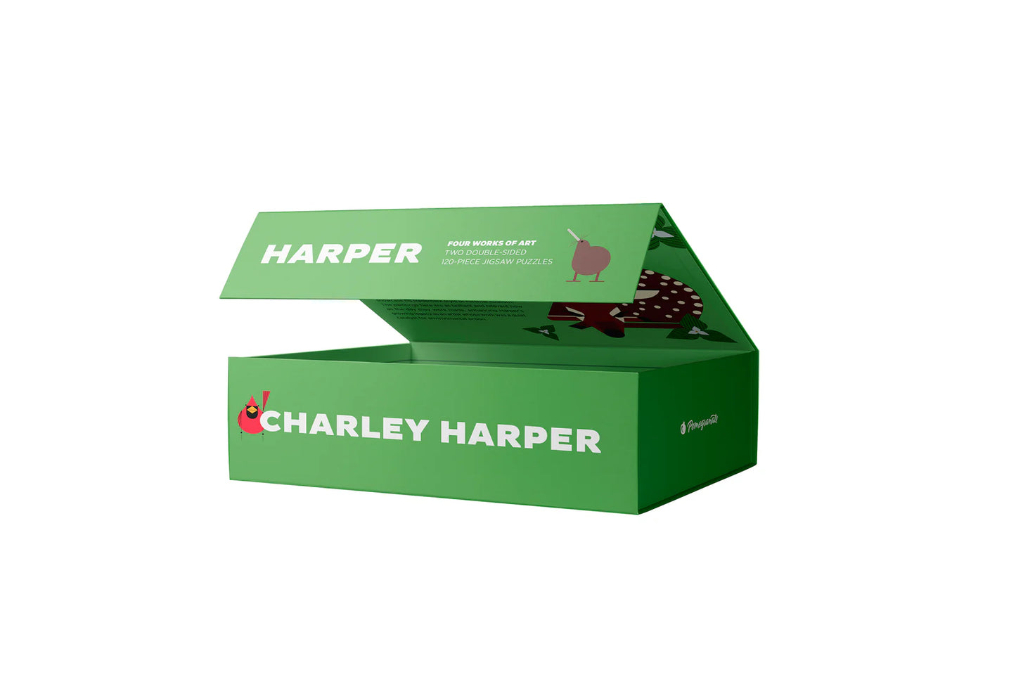 Charley Harper Set of 2 120 Piece Double-Sided Jigsaw Puzzle Pomegranate