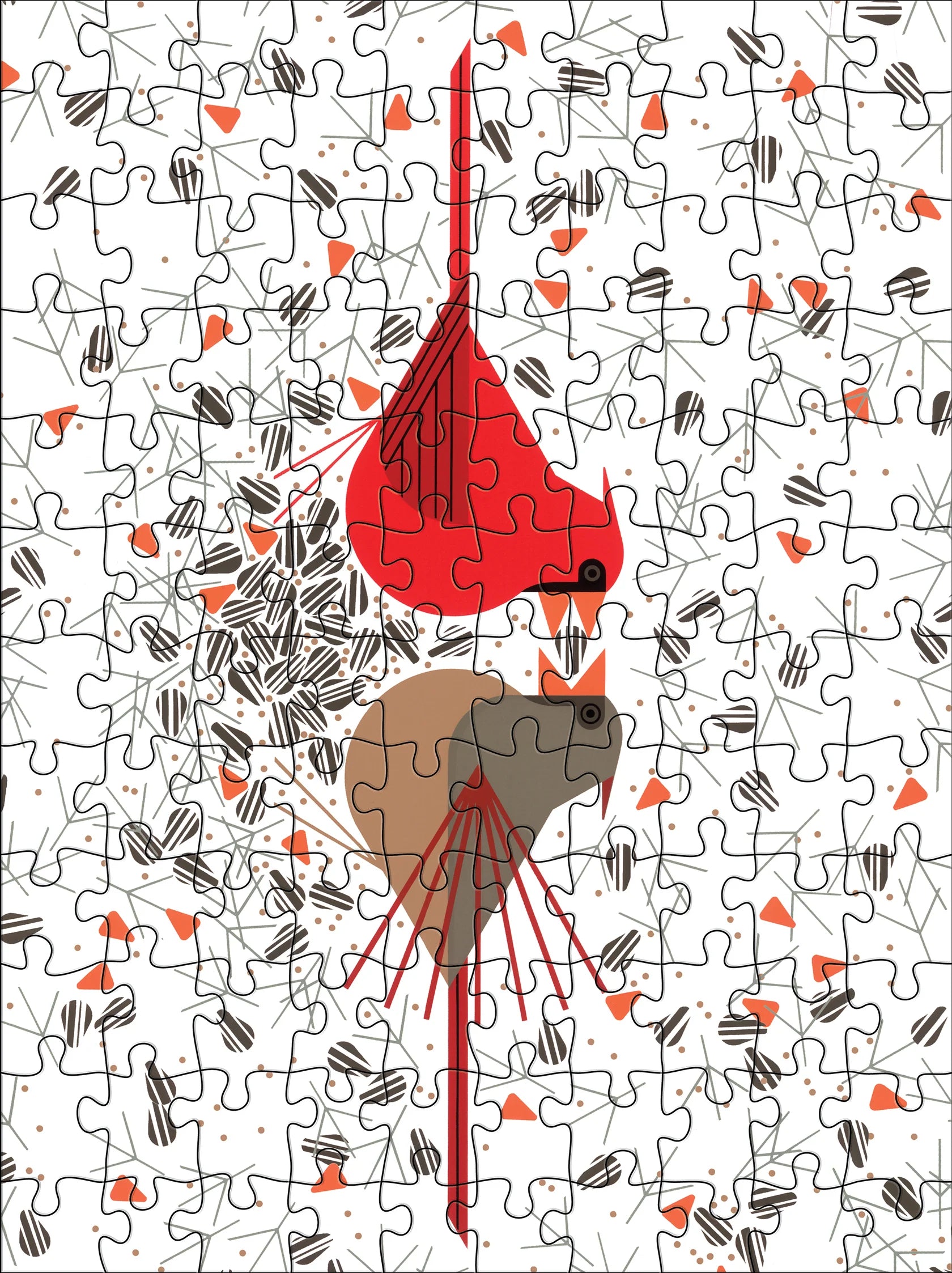 Charley Harper Set of 2 120 Piece Double-Sided Jigsaw Puzzle Pomegranate