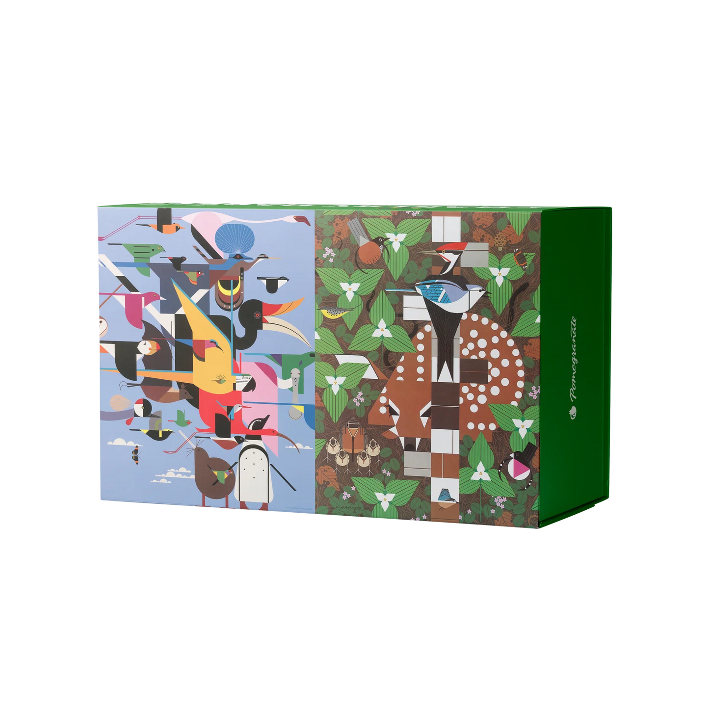 Charley Harper Set of 2 120 Piece Double-Sided Jigsaw Puzzle Pomegranate