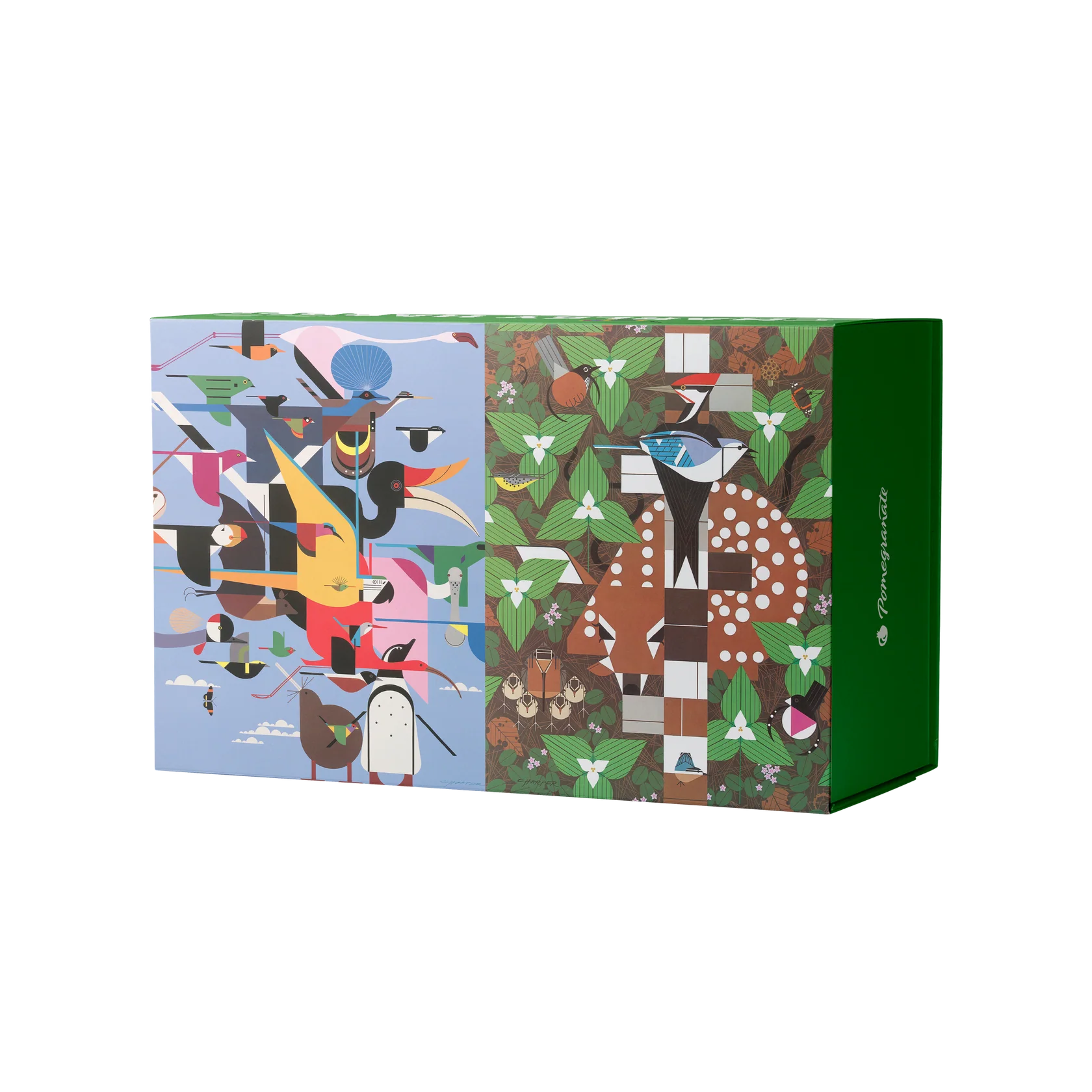 Charley Harper Set of 2 120 Piece Double-Sided Jigsaw Puzzle Pomegranate