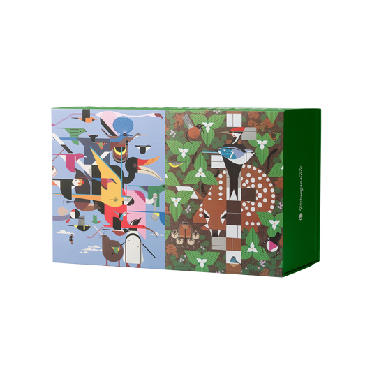 Charley Harper Set of 2 120 Piece Double-Sided Jigsaw Puzzle Pomegranate