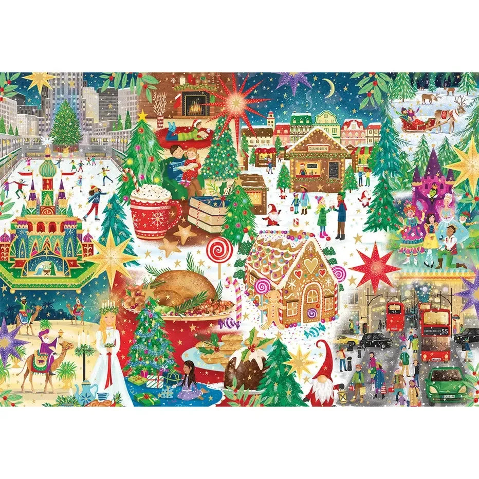 Christmas Around the World 500 Piece Jigsaw Puzzle Gibsons