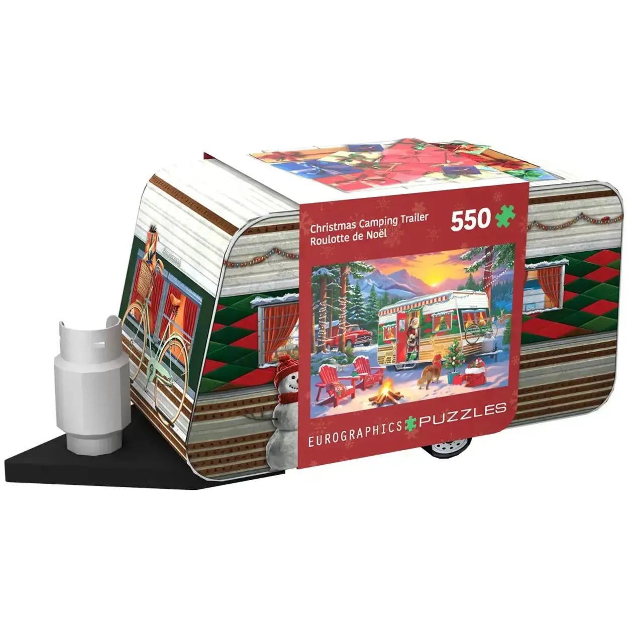 Christmas Camping Trailer 550 Piece Jigsaw Puzzle in Tin Eurographics
