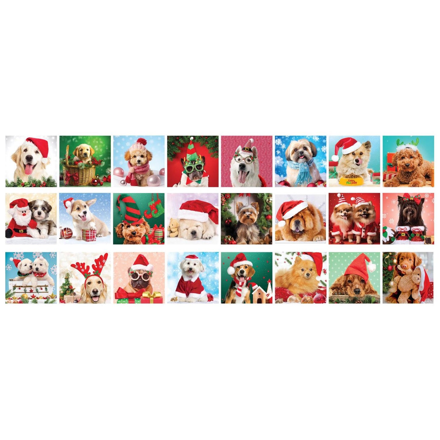 Christmas Paws Advent Calendar - 24 Set of 50 Piece Mini Jigsaw Puzzles Eurographics