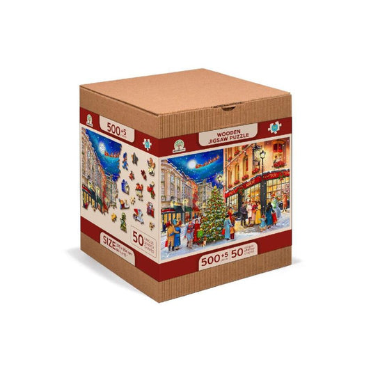 Christmas Street 505 Piece Wood Jigsaw Puzzle Wooden City