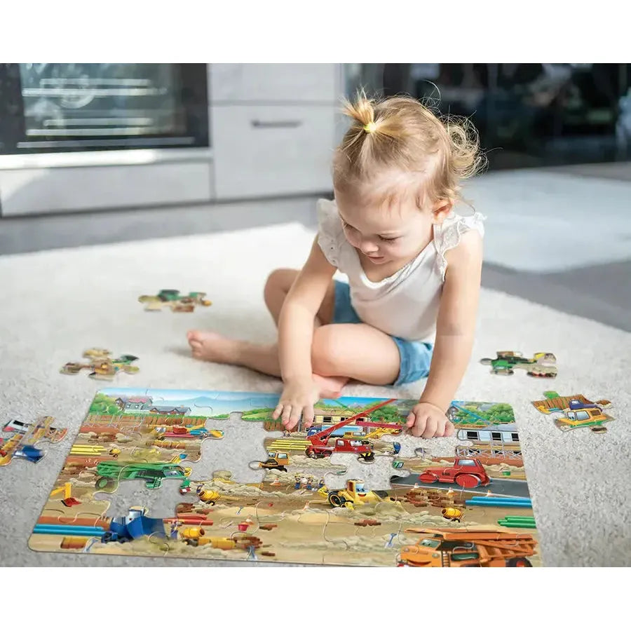 Construction Zone 35 Piece Floor Jigsaw Puzzle Cobble Hill