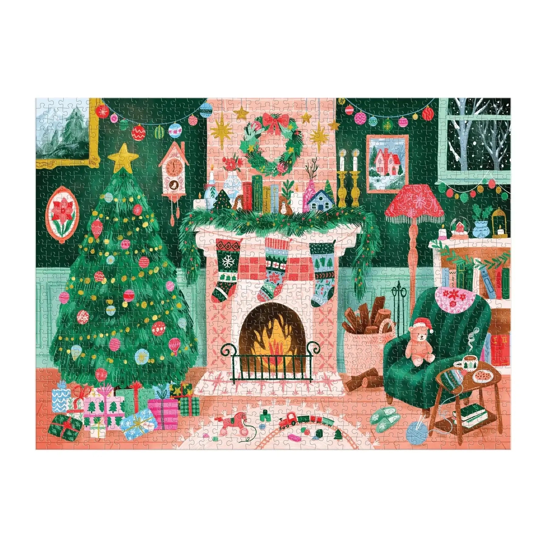 Cozy by the Fireplace 1000 Piece Jigsaw Puzzle Galison