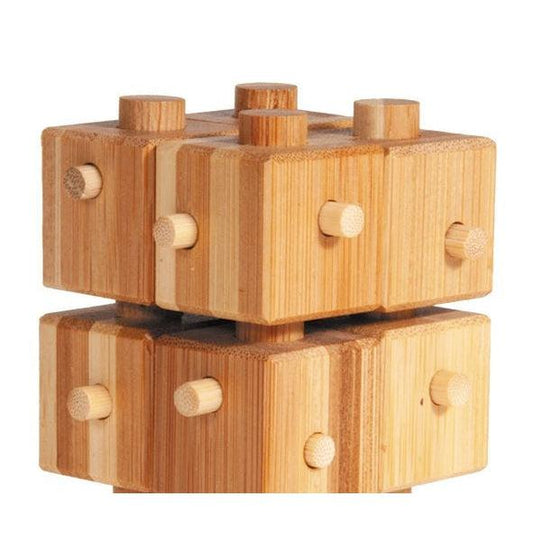 Cube with Sticks 3D Bamboo Puzzle Fridolin