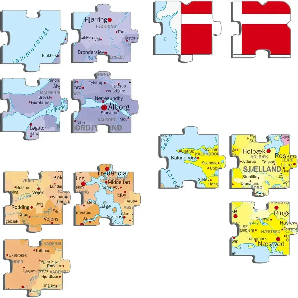 Denmark Map 70 Piece Tray Jigsaw Puzzle Larsen
