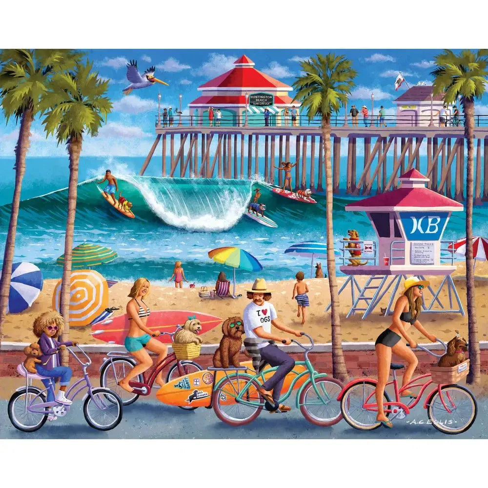 Dog Surfing 210 Piece Jigsaw Puzzle Boardwalk