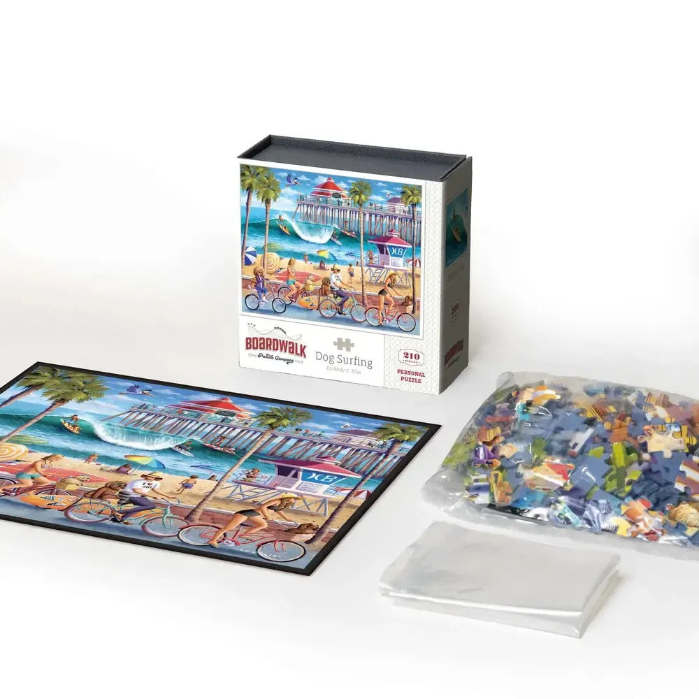 Dog Surfing 210 Piece Jigsaw Puzzle Boardwalk