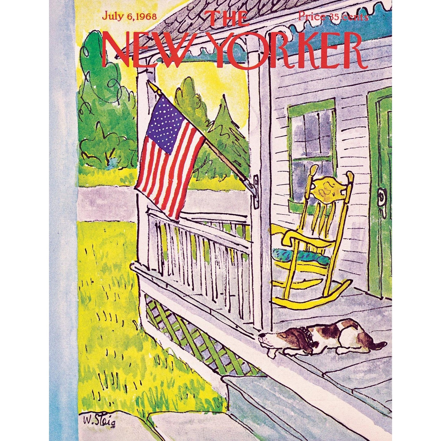Dog on Porch The New Yorker 100 Piece Mini Jigsaw Puzzle NYPC