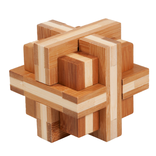 Double Cross 3D Bamboo Puzzle Fridolin