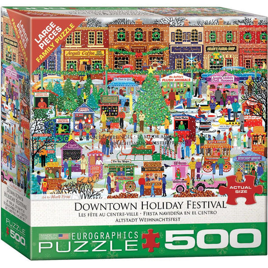Downtown Holiday Festival 500 Piece Jigsaw Puzzle Eurographics