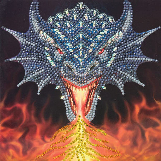 Dragon Fire Head Crystal Art Card Kit Craft Buddy