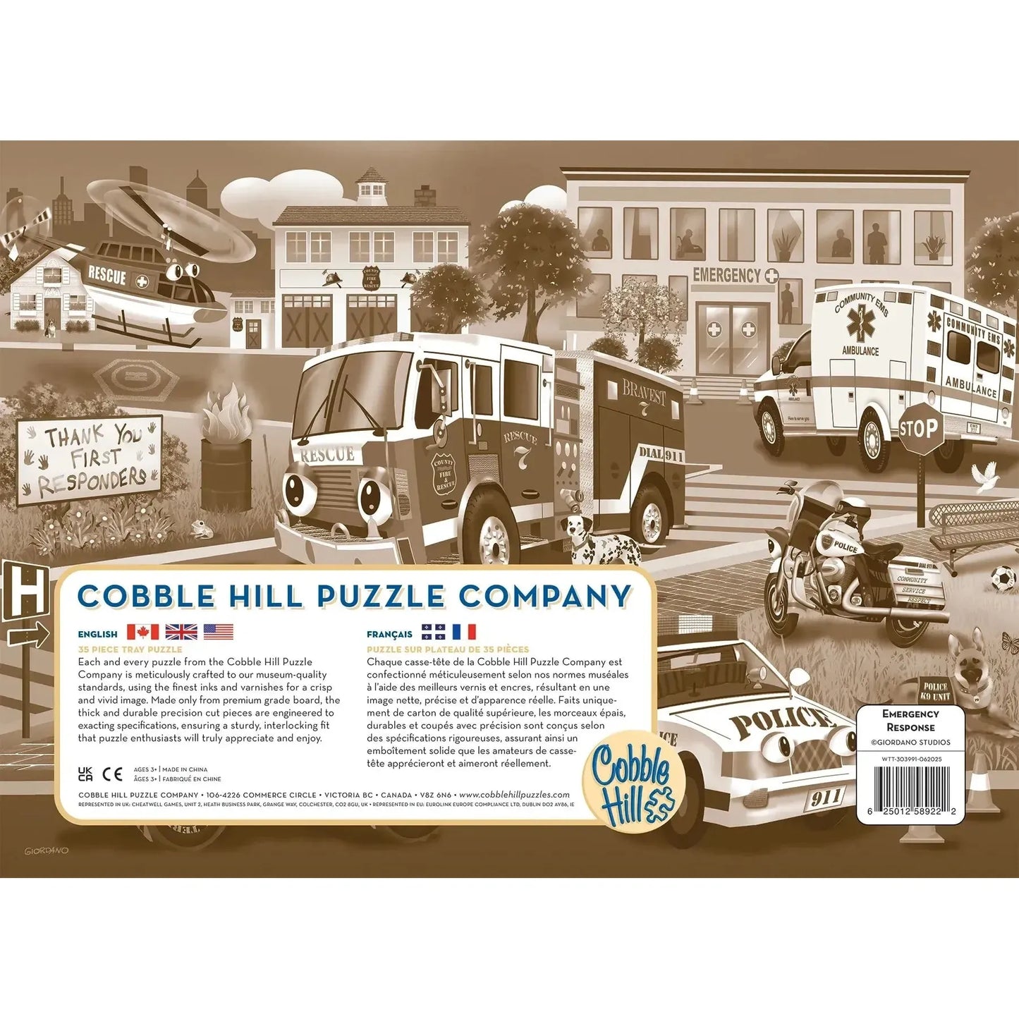 Emergency Response 35 Piece Tray Jigsaw Puzzle Cobble Hill