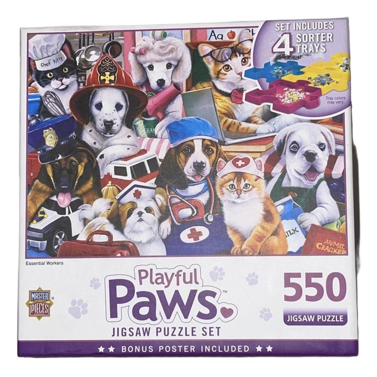Essential Workers Playful Paws 550 Piece Jigsaw Puzzle Masterpieces