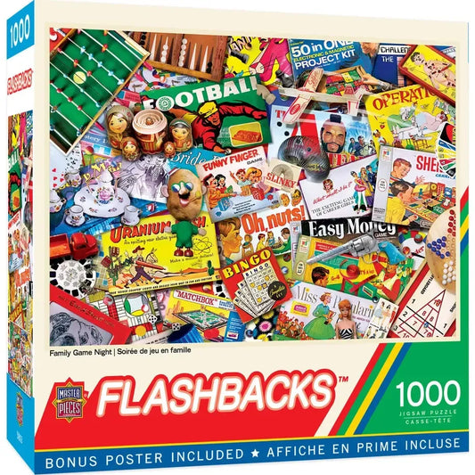 Family Game Night Flashbacks 1000 Piece Jigsaw Puzzle MasterPieces