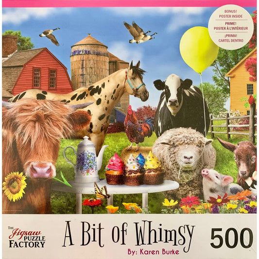 Farm Party A Bit of Whimsy 500 Piece Jigsaw Puzzle Leap Year