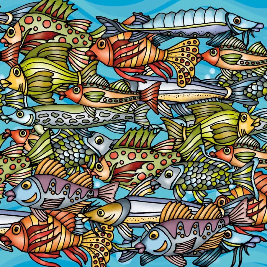 Fish Color Mix Q 72 Piece Pocket Jigsaw Puzzle Curiosi