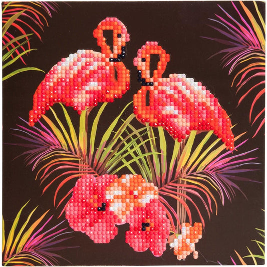 Flamingos Crystal Art Card Kit Craft Buddy