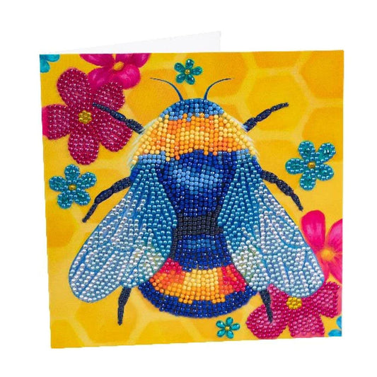 Floral Bumble Bee Crystal Art Card Kit Craft Buddy