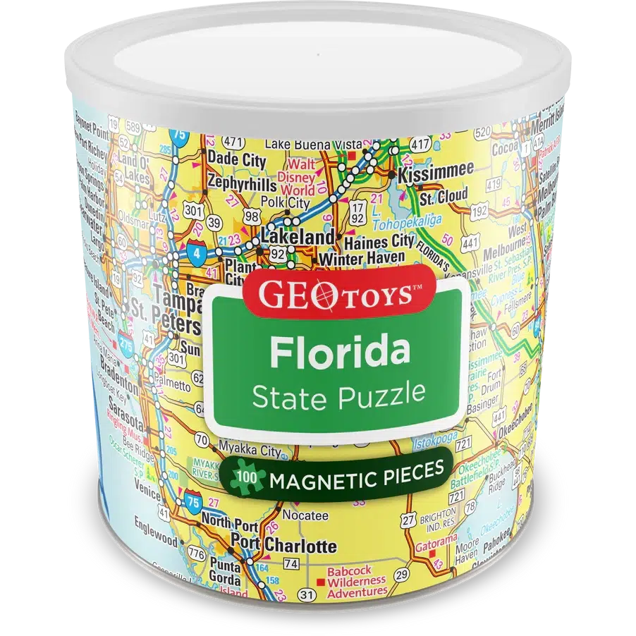 Florida State 100 Piece Magnetic Jigsaw Puzzle Geotoys
