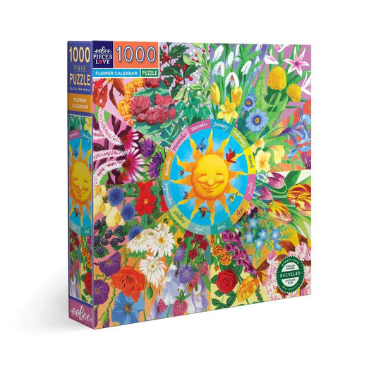 Flower Calendar 1000 Piece Jigsaw Puzzle eeBoo