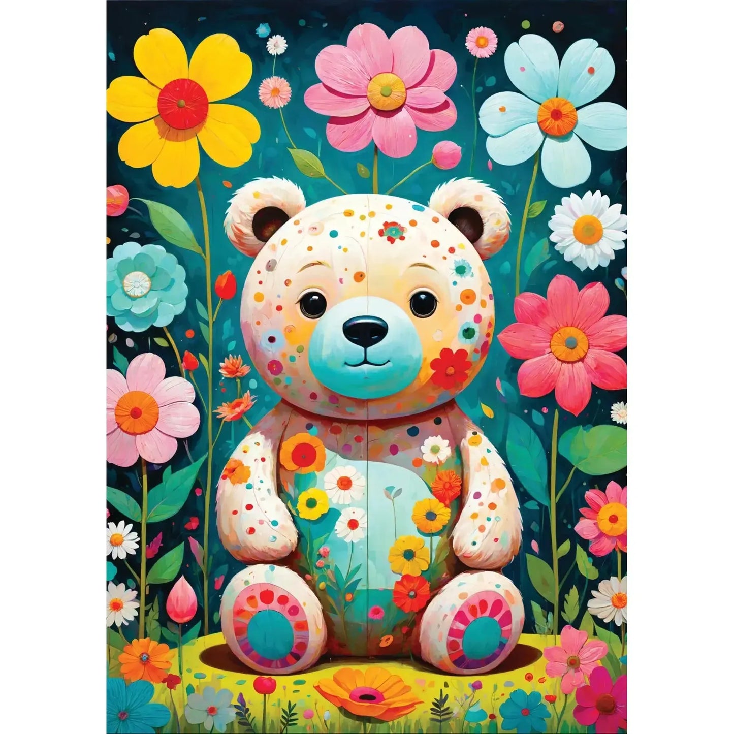 Flower Teddy 1000 Piece Jigsaw Puzzle Enjoy