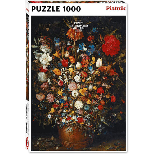 Flowers in a Wooden Vessel 1000 Piece Jigsaw Puzzle Piatnik