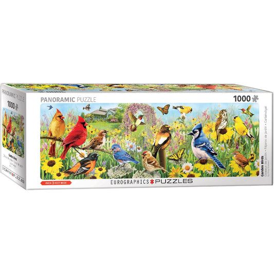Garden Birds 1000 Piece Panoramic Jigsaw Puzzle Eurographics