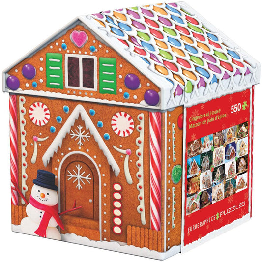 Gingerbread House 550 Piece Jigsaw Puzzle in Tin Eurographics