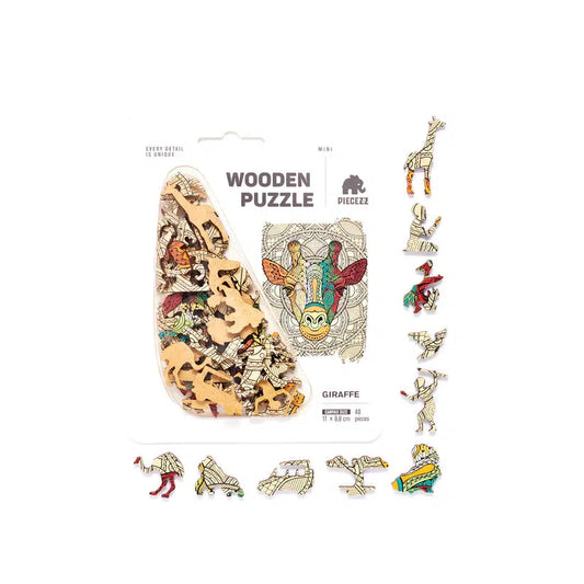 Giraffe 40 Piece Mini Wooden Jigsaw Puzzle Geek Toys