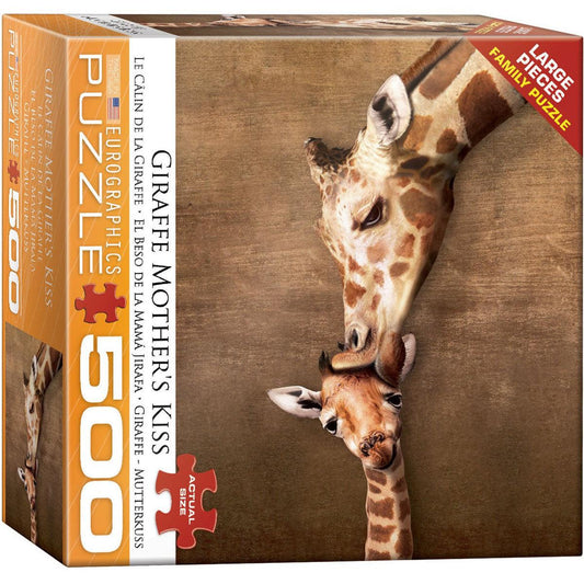 Giraffe Mother's Kiss 500 Piece Jigsaw Puzzle Eurographics