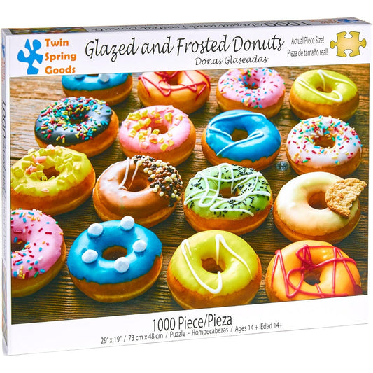 Glazed & Frosted Donuts 1000 Piece Jigsaw Puzzle Twin Spring