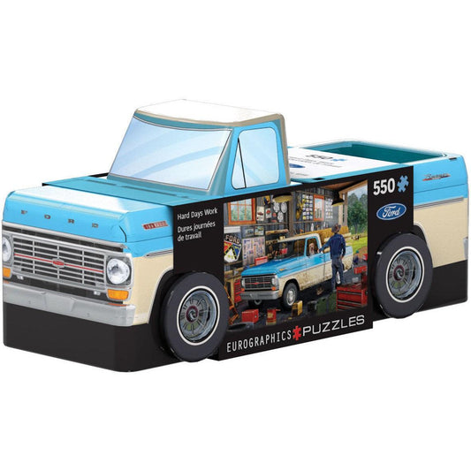 Hard Day's Work Ford Pickup Truck 550 Piece Jigsaw Puzzle in Tin Eurographics