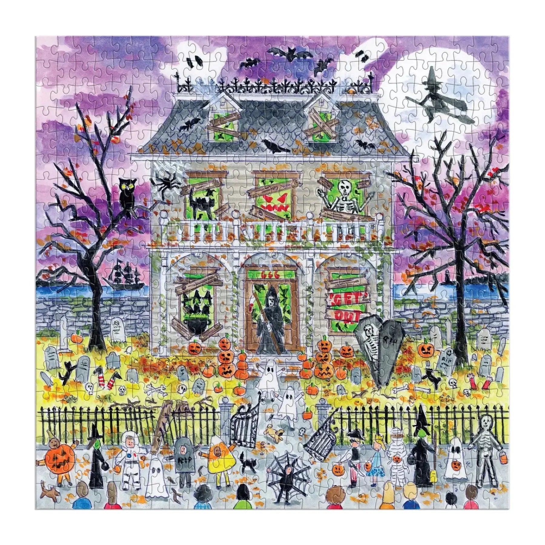 Haunted House 500 Piece Glow in the Dark Jigsaw Puzzle Galison