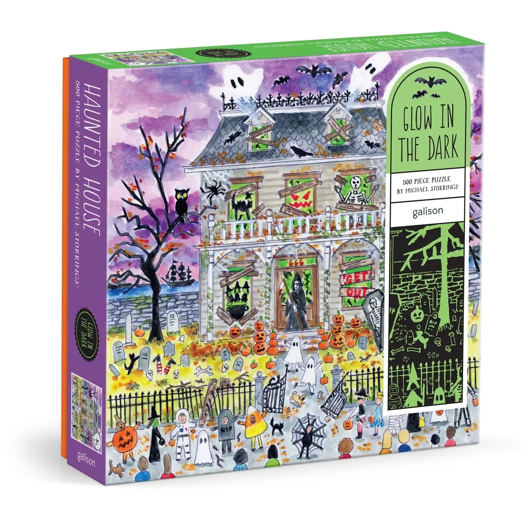 Haunted House 500 Piece Glow in the Dark Jigsaw Puzzle Galison