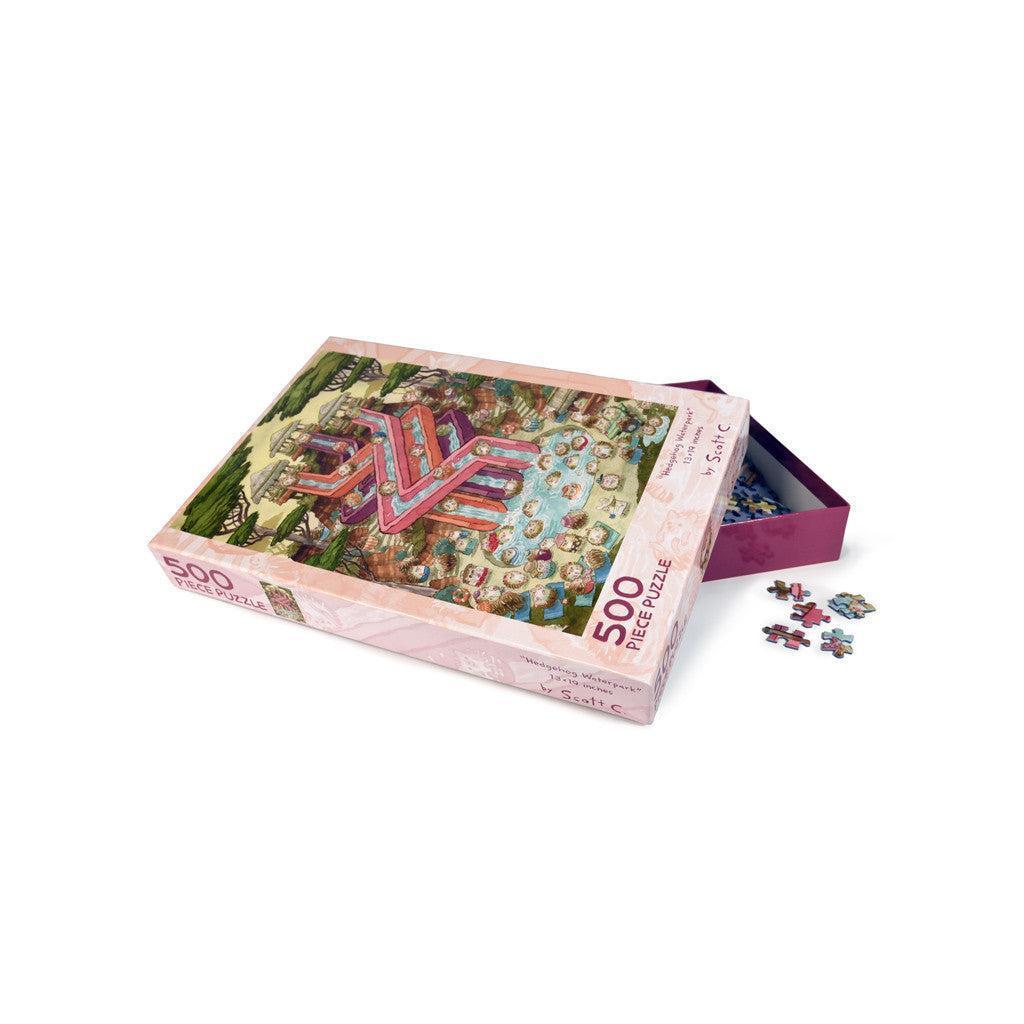 Hedgehog Waterpark 500 Piece Jigsaw Puzzle Scott C
