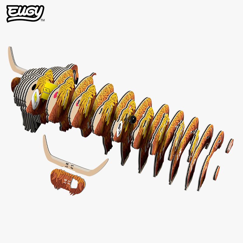 Highland Cow 3D Cardboard Model Kit Eugy