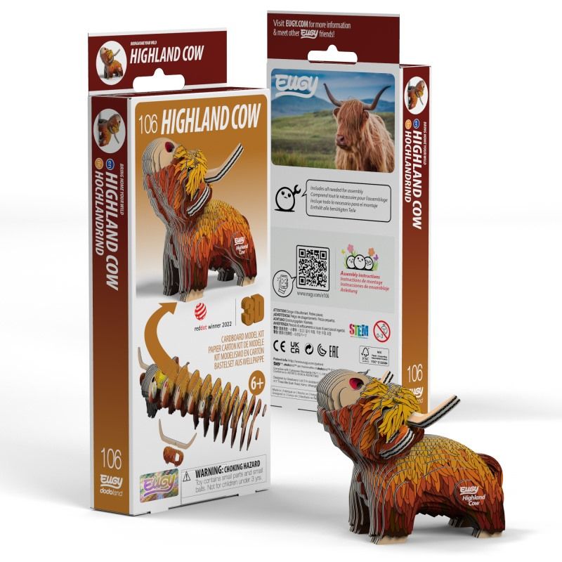 Highland Cow 3D Cardboard Model Kit Eugy