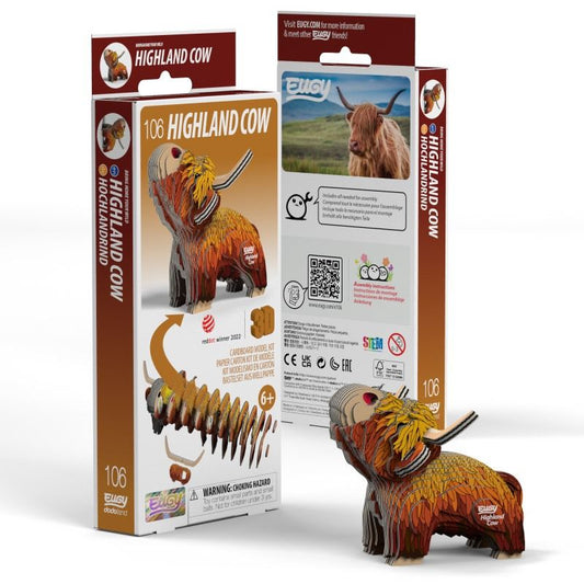 Highland Cow 3D Cardboard Model Kit Eugy