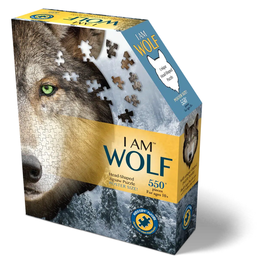 I Am Blue Wolf 550 Piece Head Shaped Jigsaw Puzzle Madd Capp