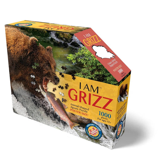 I Am Grizz 1000 Piece Animal Shaped Jigsaw Puzzle Madd Capp