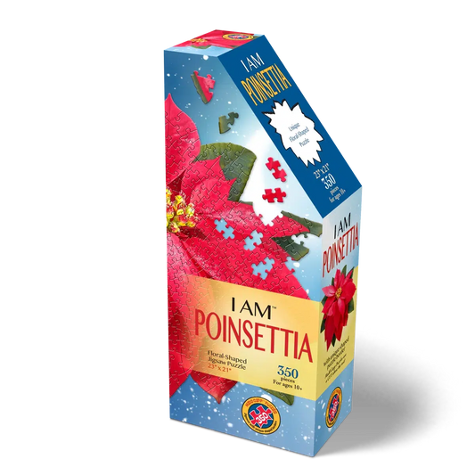 I Am Poinsettia 350 Piece Floral Shaped Jigsaw Puzzle Madd Capp