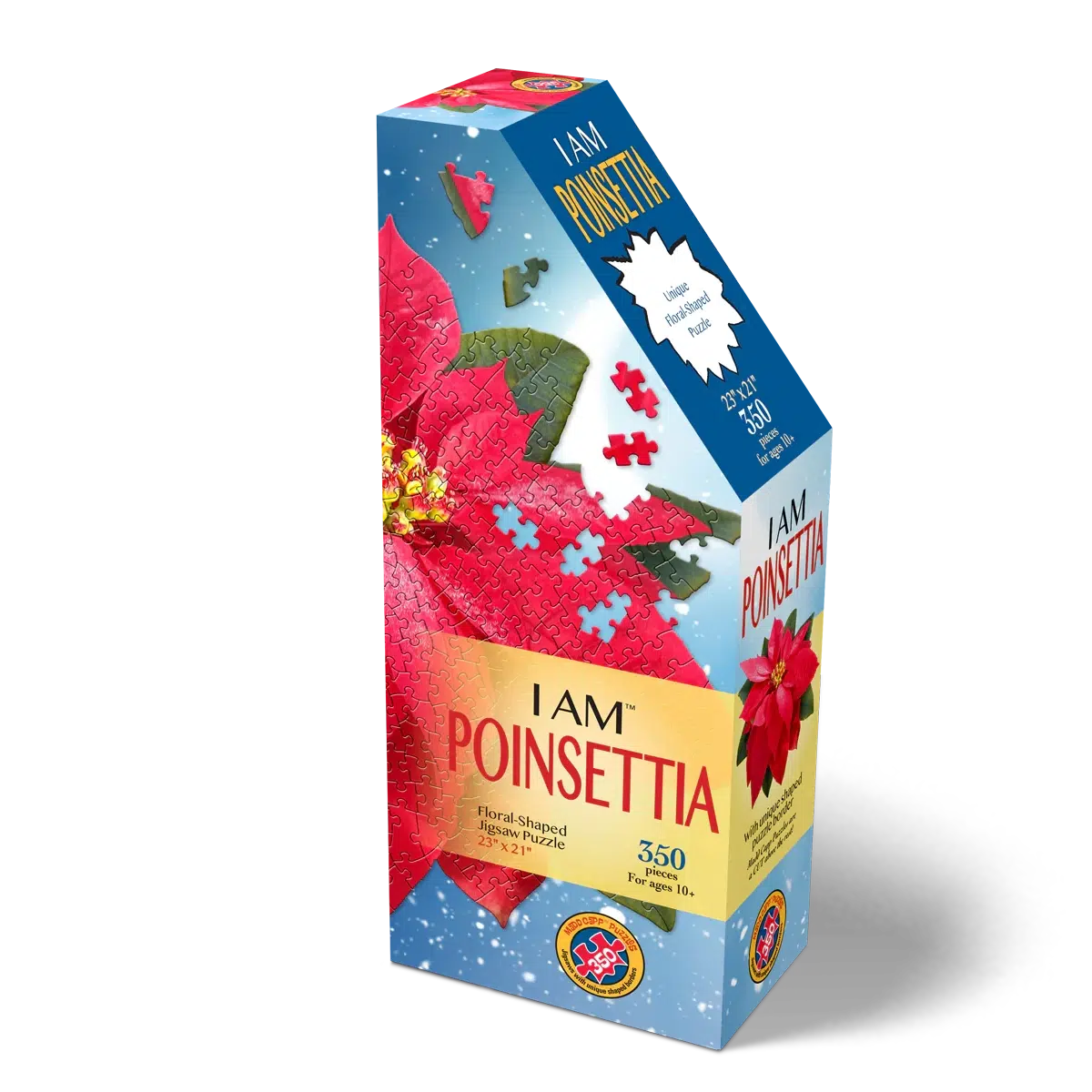 I Am Poinsettia 350 Piece Floral Shaped Jigsaw Puzzle Madd Capp