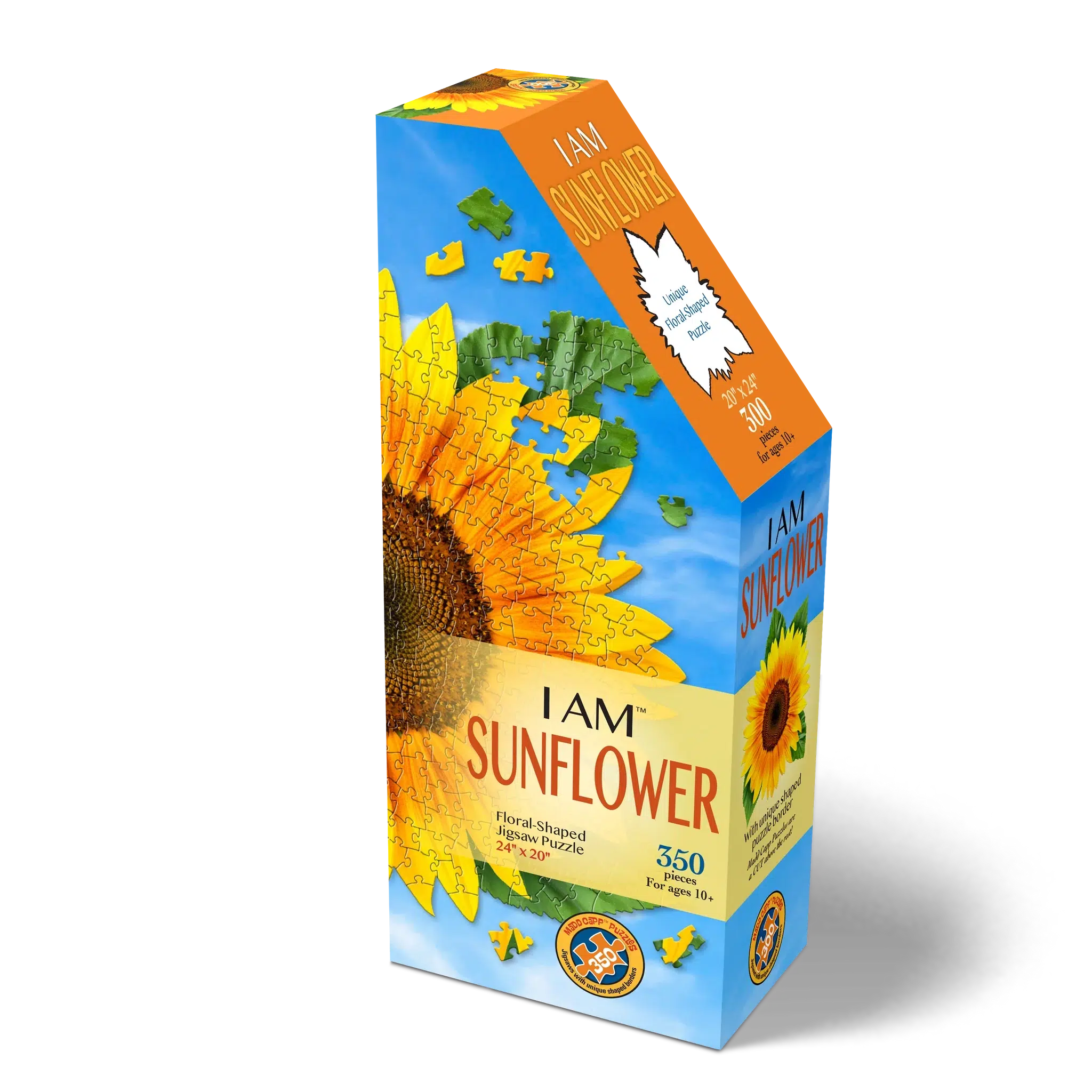 flower seed packet puzzle I Am Sunflower 350 Piece Floral Shaped Jigsaw Puzzle Madd Capp – Puzzle Merchant