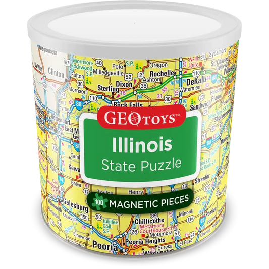 Illinois State 100 Piece Magnetic Jigsaw Puzzle Geotoys