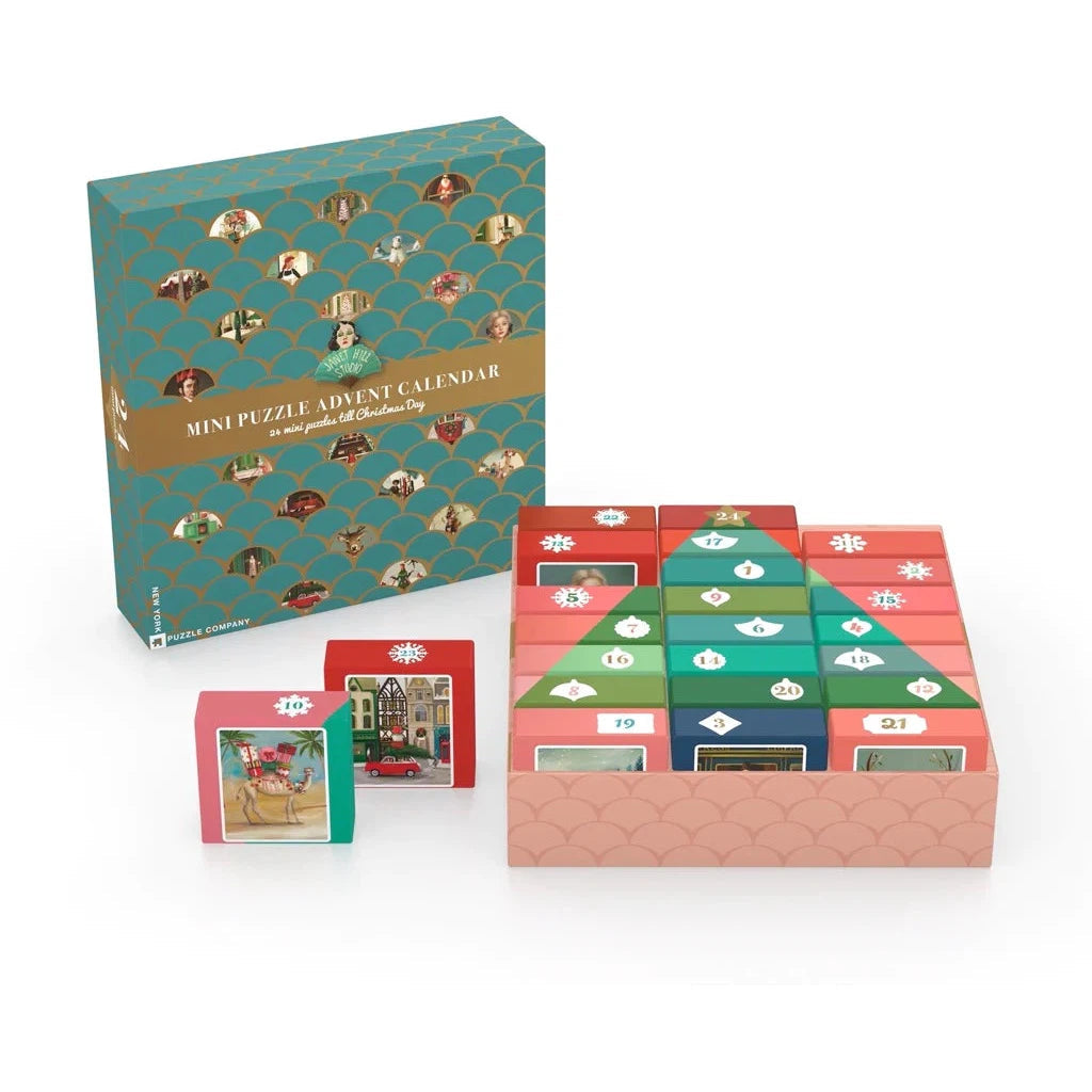 Janet Hill Advent Calendar - 24 Set of 100 Piece Mini Jigsaw Puzzles NYPC